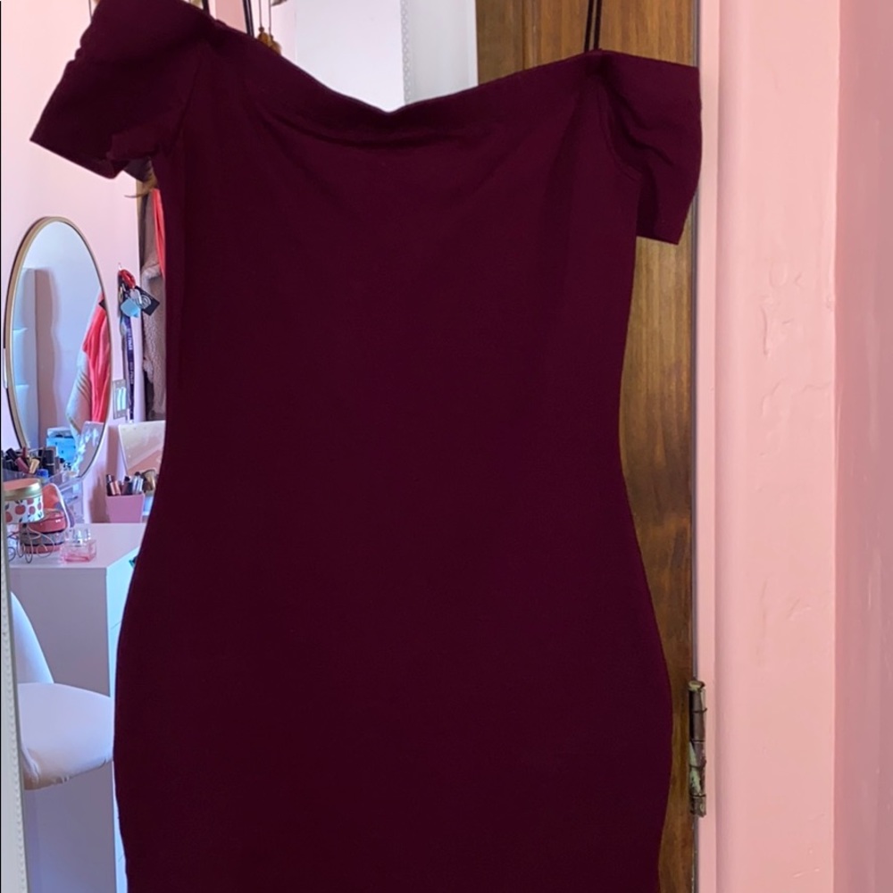 Plum colored mini dress